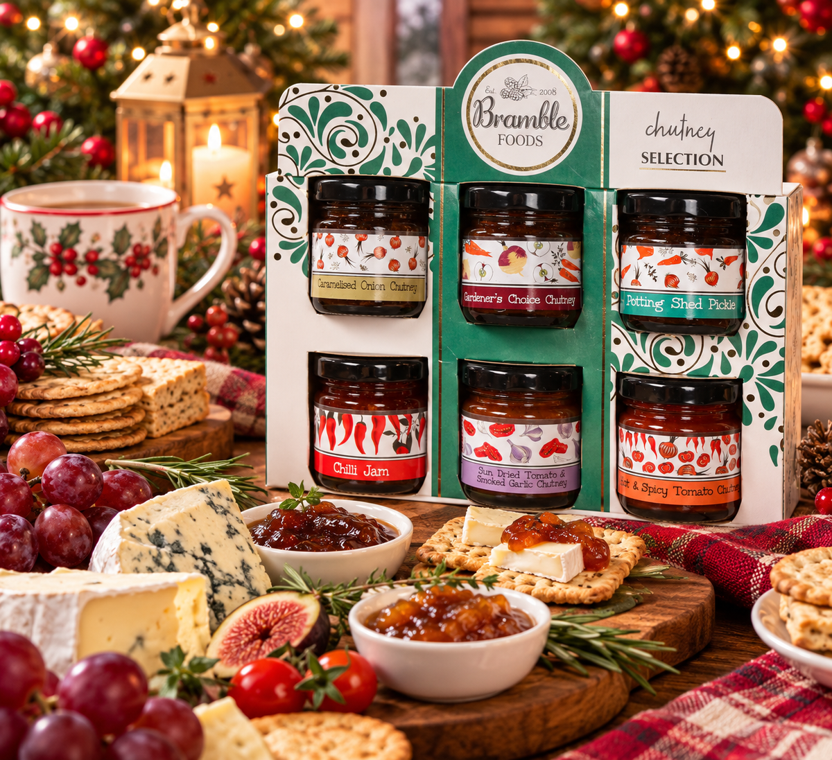Bramble Foods Chutney Selection Mini Jars Pack of 6 Gift Set