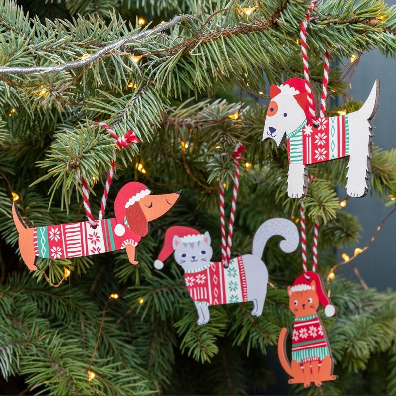 Wooden Ginger Cat Christmas Hanging Decoration Rex London Cute Tree Dec