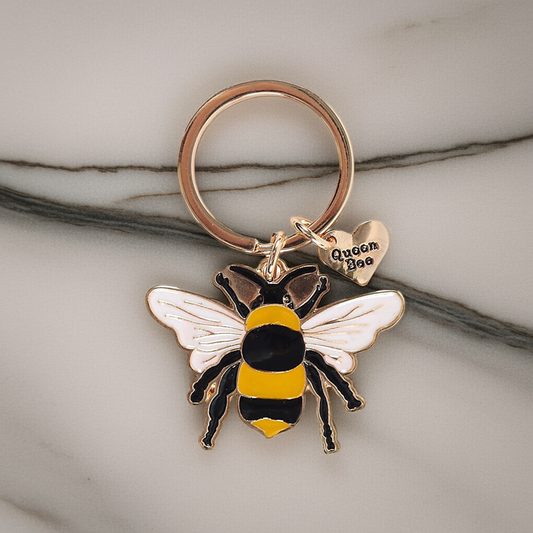Something Different Metal Enamelled Queen Bee Keyring