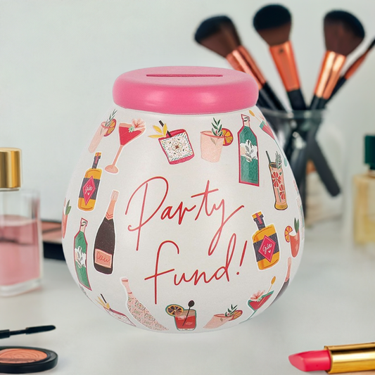 Party Fund White Pink Pot of Dreams Ceramic Money Box