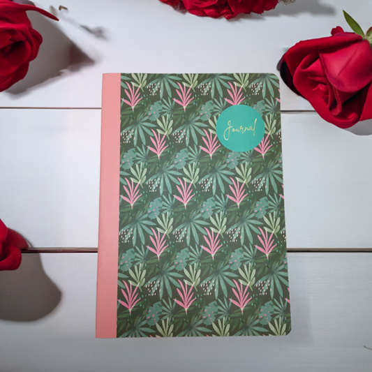 Tropical Leaf Print A5 Lined Journal