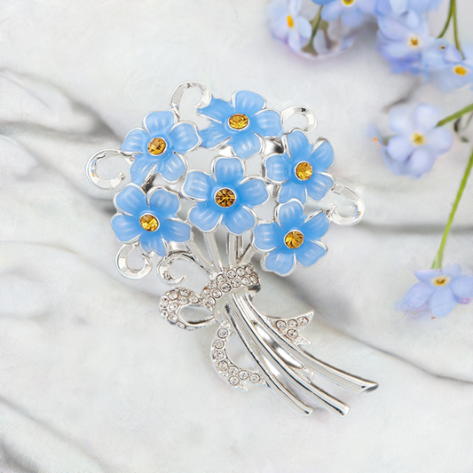Equilibrium Forget Me Not Silver Plated Brooch