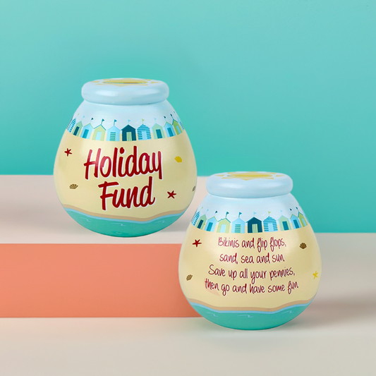 Seaside Beach Hut Holiday Fund Pot of Dreams Ceramic Money Box