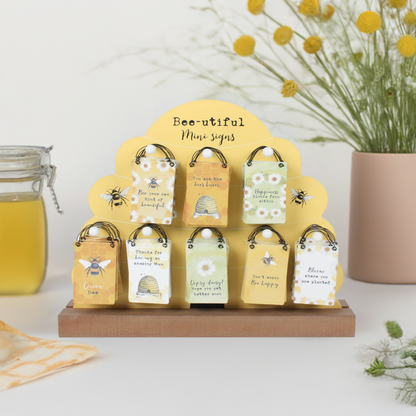 Bee-Utiful Small Wooden Hanging Plaque Rectangular