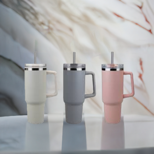 Bistro & Co Double Walled 1.2L (40oz) Drinking Cup with Straw