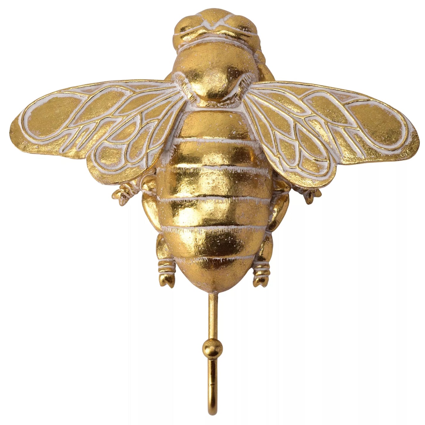 Hestia Home Gold Tone Resin Bumble Bee Wall Hook