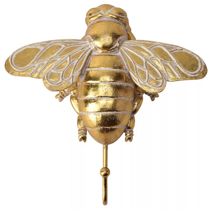 Hestia Home Gold Tone Resin Bumble Bee Wall Hook