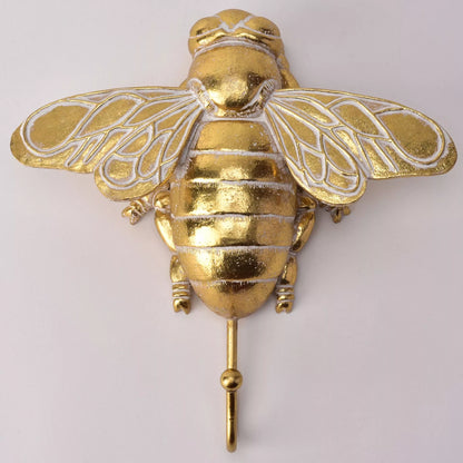 Hestia Home Gold Tone Resin Bumble Bee Wall Hook