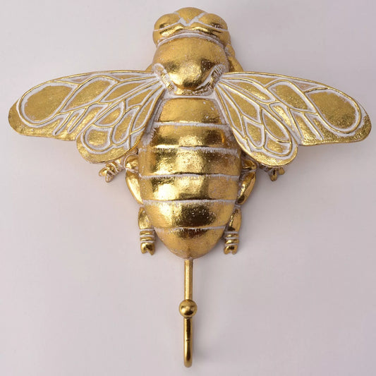 Hestia Home Gold Tone Resin Bumble Bee Wall Hook