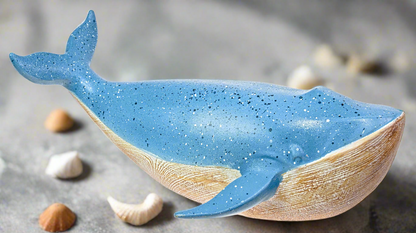 Quay Traders Wood Effect Whale Resin Ornament
