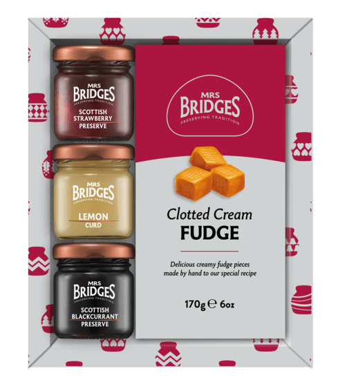 Mrs Bridges Mini Luxe Clotted Cream Fudge Preserves Gift Set