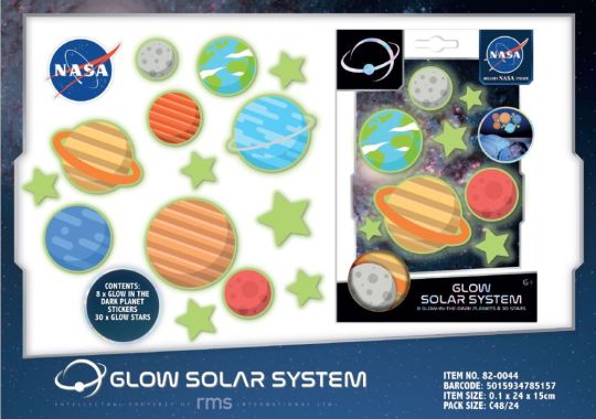 NASA Glow in the Dark Solar System Stickers - 38 Stickers in Pack