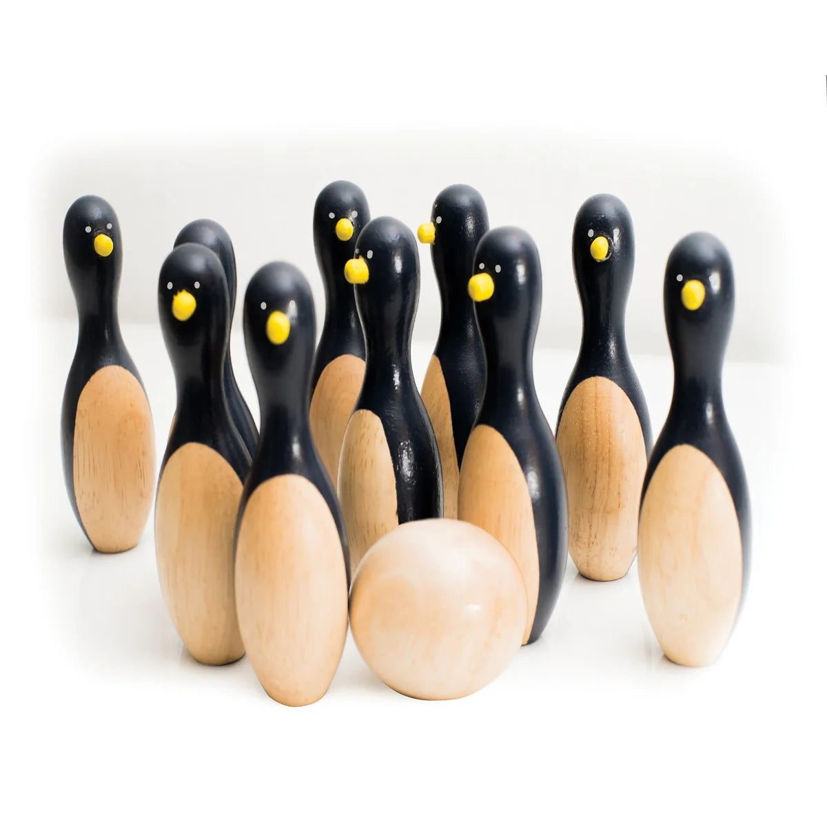 House of Marbles Wooden Penguin Miniature 10 Pin Bowling Set