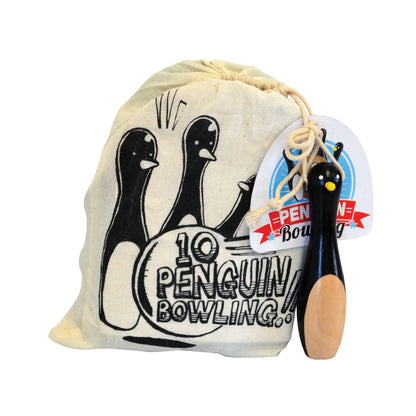 House of Marbles Wooden Penguin Miniature 10 Pin Bowling Set