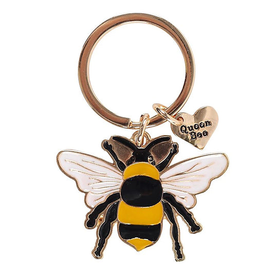 Something Different Metal Enamelled Queen Bee Keyring