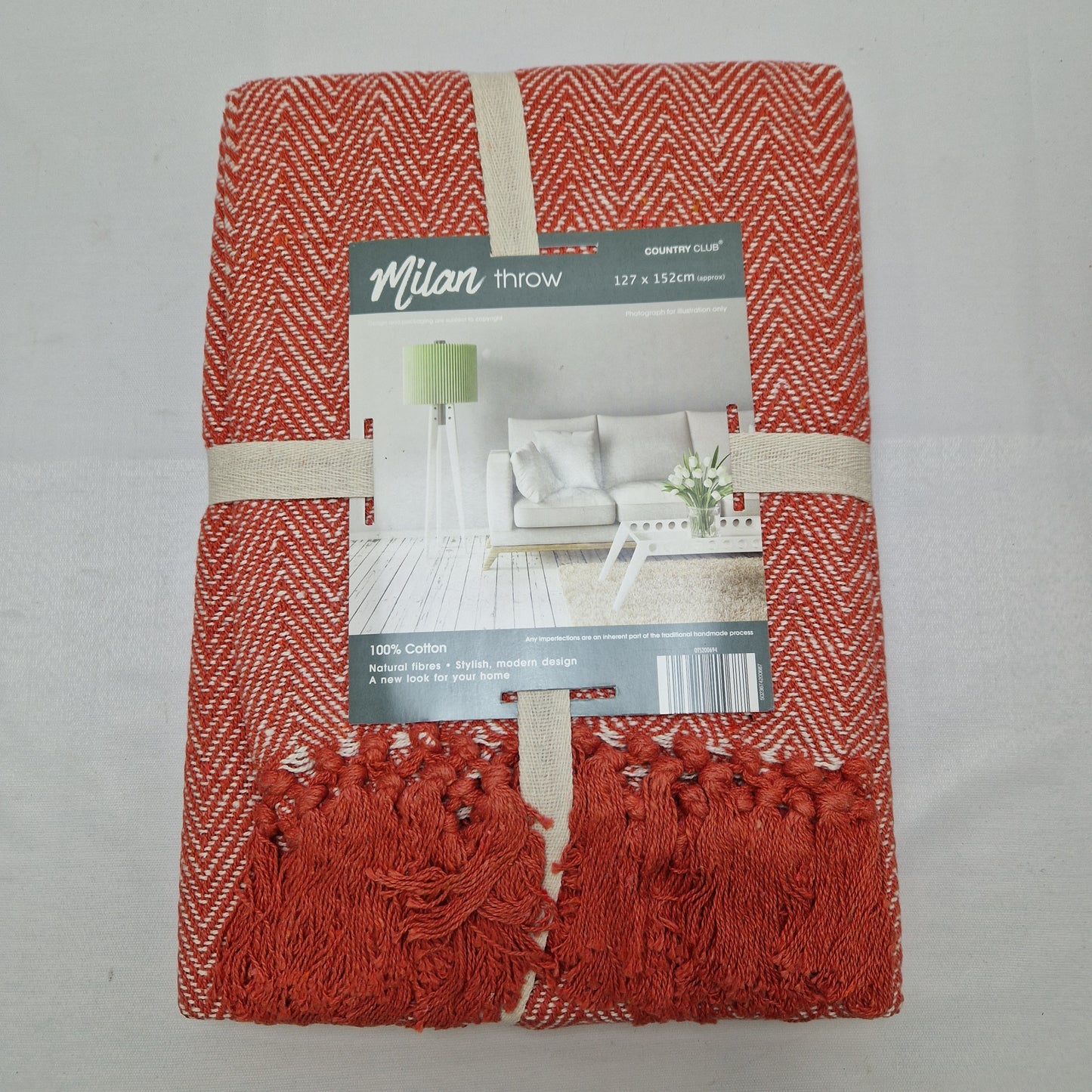 Beamfeature Country Club Milan Throw - Rust Chevron