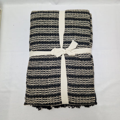 Beamfeature Country Club Milan Throw - Black / Natural Stripe
