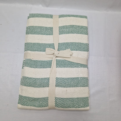 Beamfeature Country Club Milan Throw - Green / White Stripe