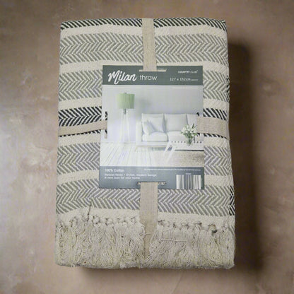 Beamfeature Country Club Milan Throw - Grey Multi Chevron