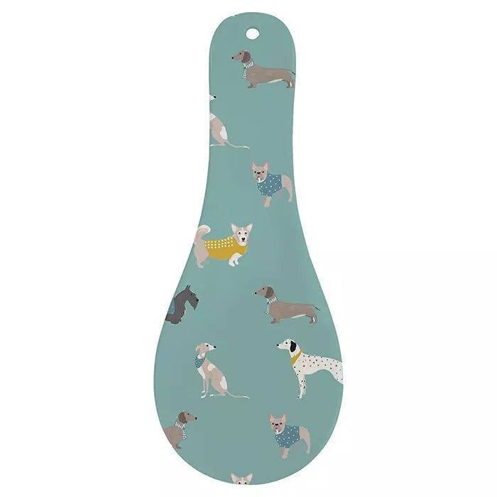 Leonardo Collection Peony Dogs Light Green Melamine Spoon Rest