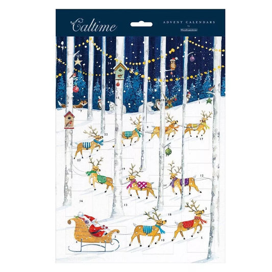 Santa & Reindeer in Forest Caltime Advent Calendar 245 x 325 mm