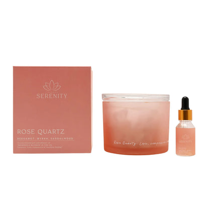 Serenity Rose Quartz Crystal Bowl Diffuser & Oil Aromatherapy Bowl