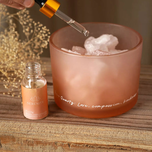 Serenity Rose Quartz Crystal Bowl Diffuser & Oil Aromatherapy Bowl